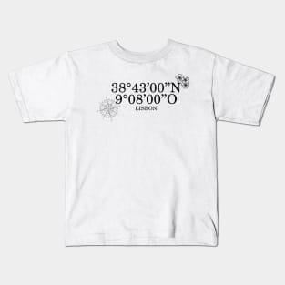 Lisbon coordinates Kids T-Shirt